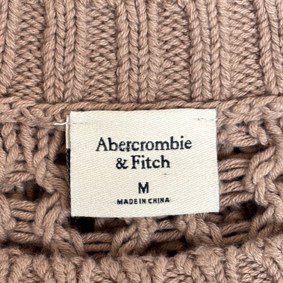 Abercrombie & Fitch Crochet Crew Sweater Size M Open Knit Cotton Cropped NEW - Picture 10 of 12